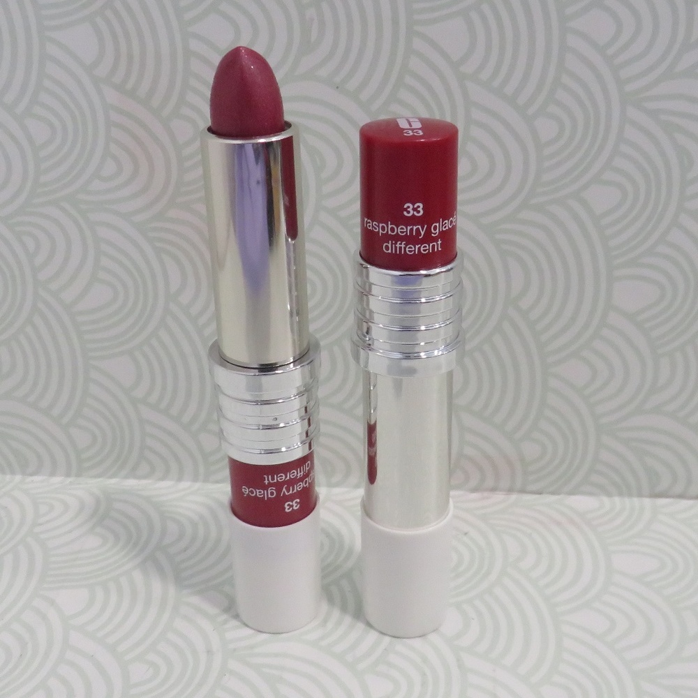 CLINIQUE💥LONG LAST LIPSTICK #33 RASPBERRY GLACE WHITE CAP - LOT OF 2💥
